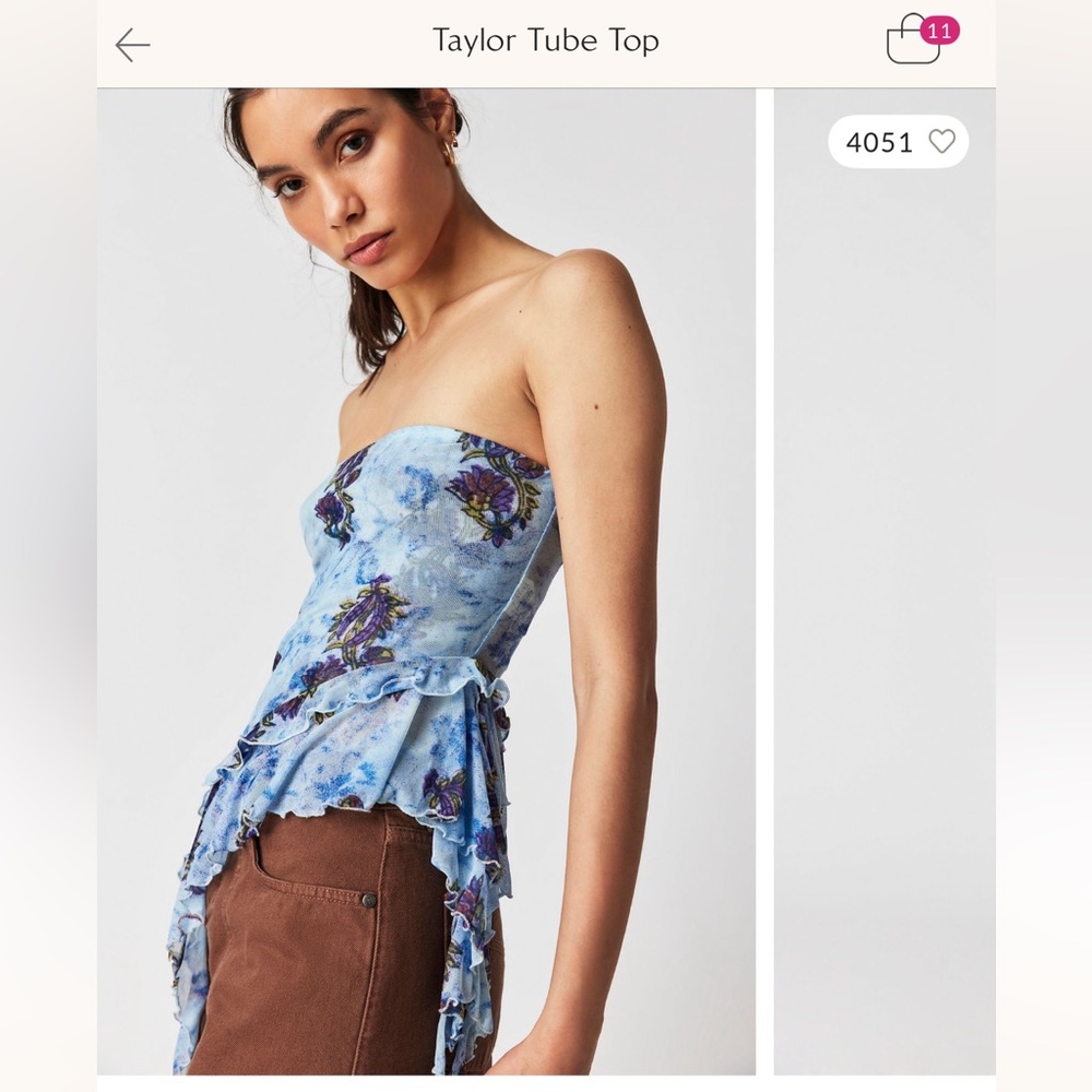 Free People Taylor Asymmetrical Tube Top - Picture 8 of 9